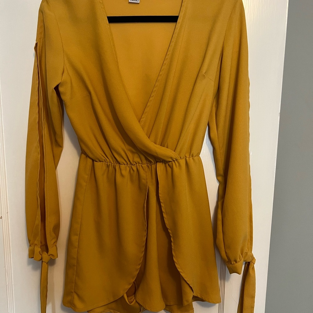 Icon romper from Australian boutique yellow mustard